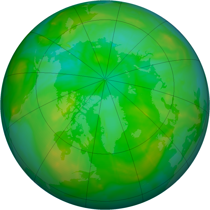 Arctic ozone map for 12 July 2009